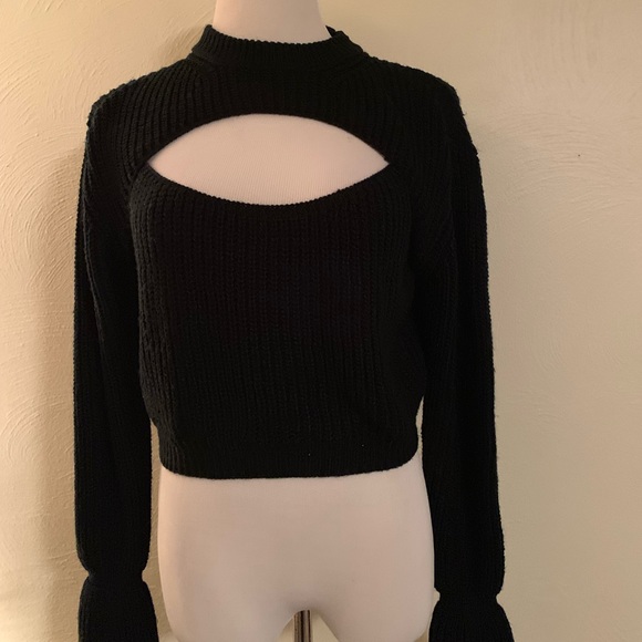Black Crop Sweater - Picture 2 of 4